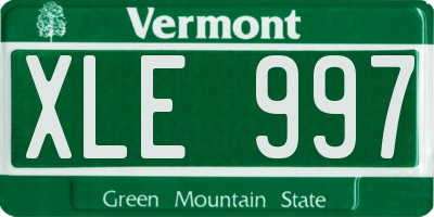 VT license plate XLE997