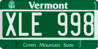 VT license plate XLE998