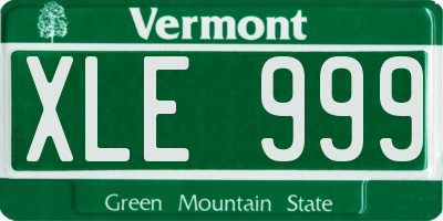 VT license plate XLE999