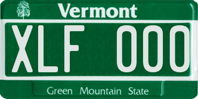 VT license plate XLF000