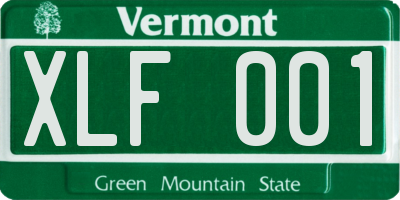 VT license plate XLF001