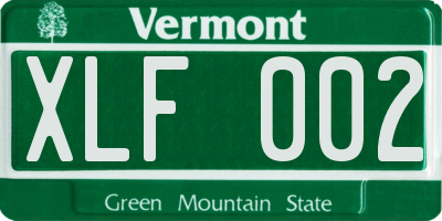 VT license plate XLF002