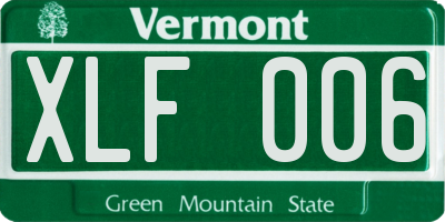 VT license plate XLF006