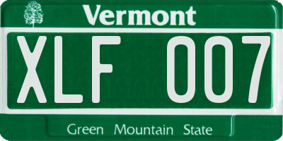 VT license plate XLF007
