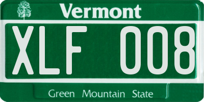 VT license plate XLF008