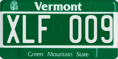 VT license plate XLF009