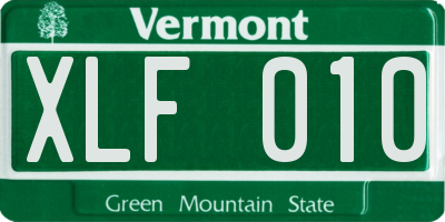 VT license plate XLF010