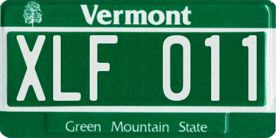 VT license plate XLF011