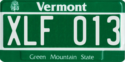 VT license plate XLF013