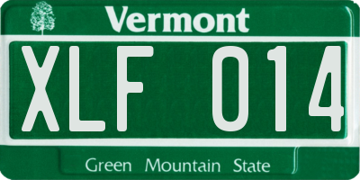 VT license plate XLF014