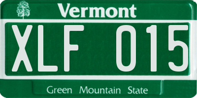 VT license plate XLF015