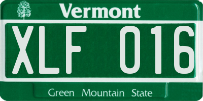 VT license plate XLF016