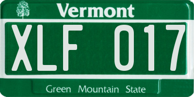 VT license plate XLF017