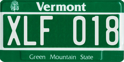 VT license plate XLF018