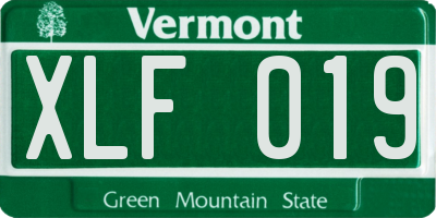 VT license plate XLF019