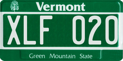 VT license plate XLF020