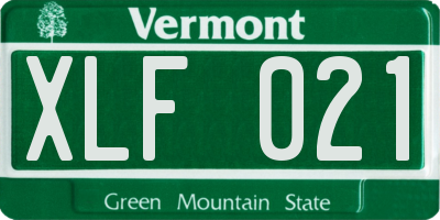VT license plate XLF021