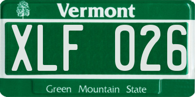 VT license plate XLF026