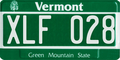 VT license plate XLF028
