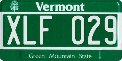 VT license plate XLF029
