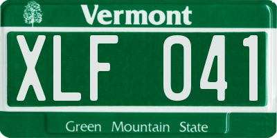 VT license plate XLF041