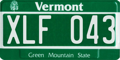 VT license plate XLF043