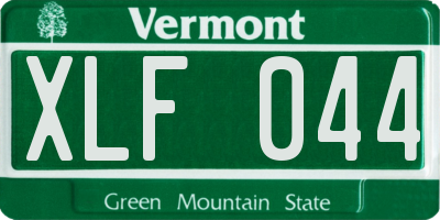 VT license plate XLF044