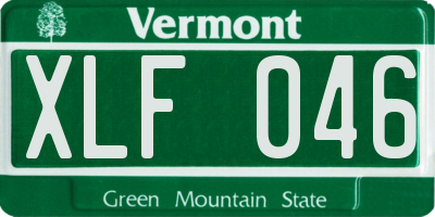 VT license plate XLF046