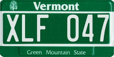 VT license plate XLF047