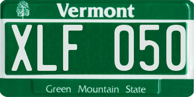 VT license plate XLF050