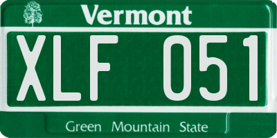 VT license plate XLF051