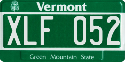 VT license plate XLF052