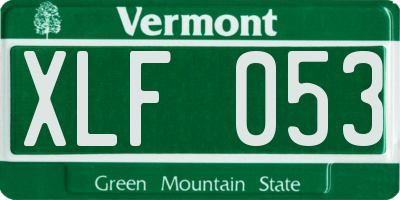 VT license plate XLF053
