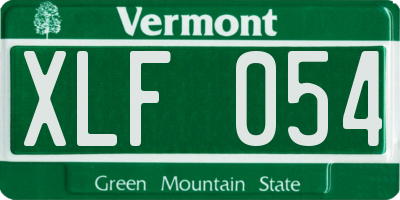 VT license plate XLF054