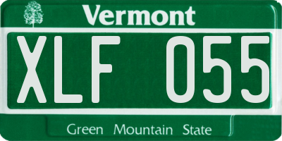 VT license plate XLF055