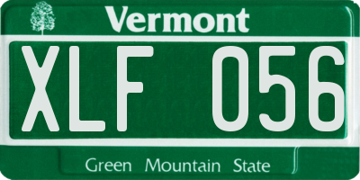 VT license plate XLF056