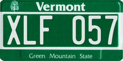 VT license plate XLF057