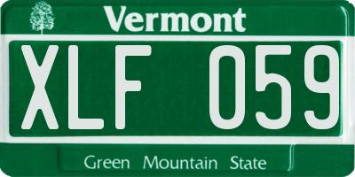 VT license plate XLF059