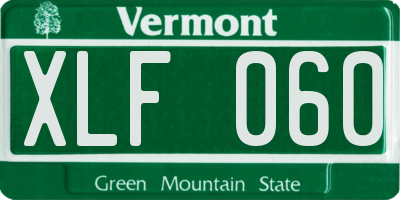 VT license plate XLF060