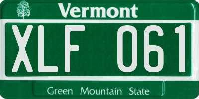 VT license plate XLF061