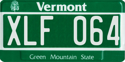 VT license plate XLF064