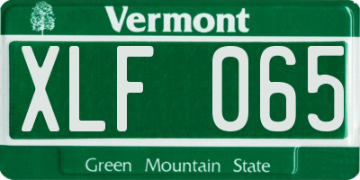 VT license plate XLF065