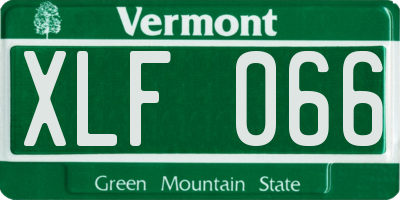 VT license plate XLF066