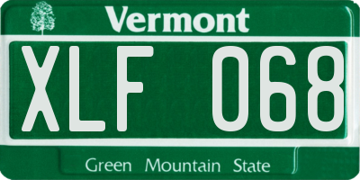 VT license plate XLF068