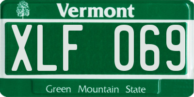 VT license plate XLF069