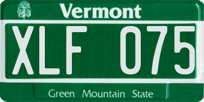 VT license plate XLF075