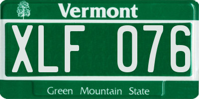 VT license plate XLF076