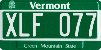 VT license plate XLF077