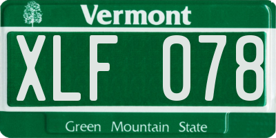 VT license plate XLF078