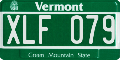 VT license plate XLF079